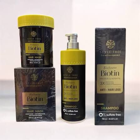 تصویر شامپو و ماسک تری استایل بیوتین انگلستان اورجینال قیمت دو عددی Biotin try style
